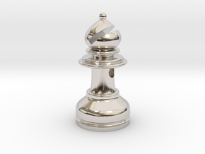 MILOSAURUS Jewelry Staunton Chess Bishop Pendant in Rhodium Plated Brass