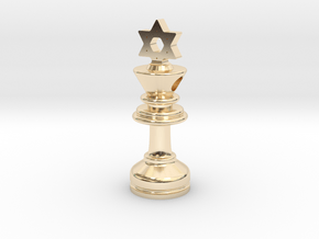 MILOSAURUS Jewelry David Star Chess King Pendant in 14k Gold Plated Brass