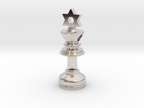 MILOSAURUS Jewelry David Star Chess King Pendant in Rhodium Plated Brass