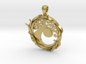 Simic Pendant in Natural Brass