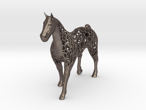 voronoi horse 1.5mm in Polished Bronzed-Silver Steel