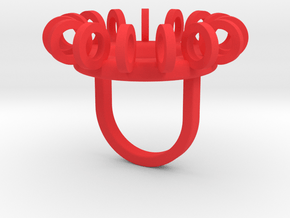 Ring Rada 03 in Red Processed Versatile Plastic: Small