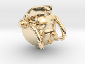WasteLand Helmet v1 in 14k Gold Plated Brass