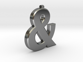 Ampersand Pendant in Polished Silver