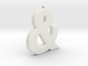 Ampersand Pendant in White Natural Versatile Plastic
