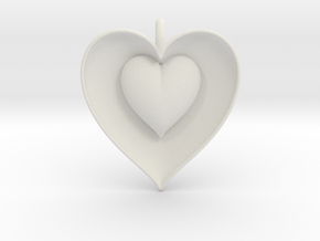 Half Heart Pendant in White Natural Versatile Plastic