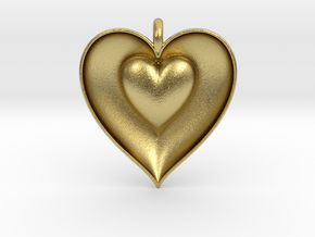 Half Heart Pendant in Natural Brass