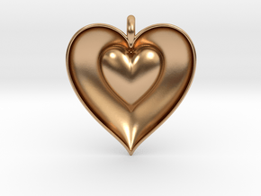 Half Heart Pendant in Polished Bronze