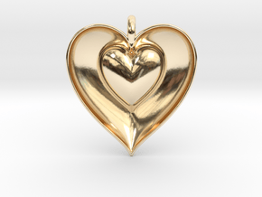 Half Heart Pendant in 14k Gold Plated Brass