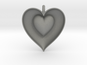 Half Heart Pendant in Gray PA12