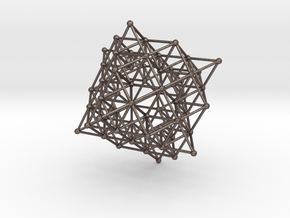 tetrahedron atom array in Polished Bronzed-Silver Steel