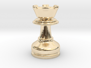MILOSAURUS Chess MINI Staunton Rook in 14k Gold Plated Brass