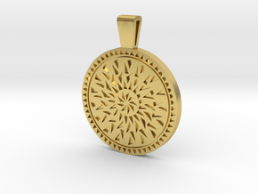 Mandala pendant in Polished Brass