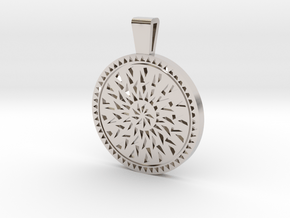 Mandala pendant in Rhodium Plated Brass