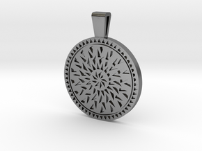 Mandala pendant in Polished Silver