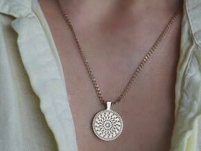 Mandala pendant in Polished Bronze