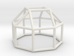0770 J19 Elongated Square Cupola (a=1cm) #1 in White Natural Versatile Plastic