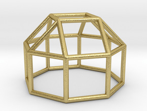 0770 J19 Elongated Square Cupola (a=1cm) #1 in Natural Brass