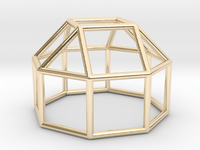0770 J19 Elongated Square Cupola (a=1cm) #1 in 14k Gold Plated Brass