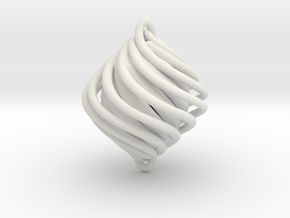 Twist Pendant in White Natural Versatile Plastic