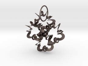 SPRINGY WIND CLUSTER MOVEMENTS STAR PENDANT in Polished Bronzed-Silver Steel