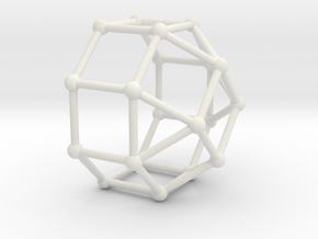 0771 J19 Elongated Square Cupola (a=1cm) #2 in White Natural Versatile Plastic