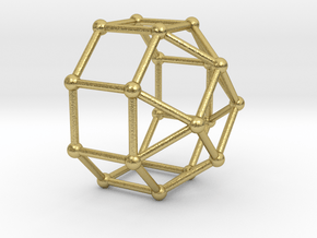 0771 J19 Elongated Square Cupola (a=1cm) #2 in Natural Brass