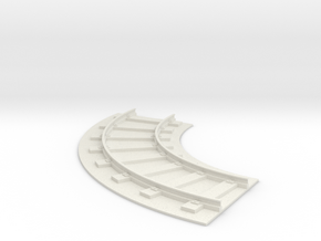 150mm Rail Section - 90 Degree Curve in White Natural Versatile Plastic