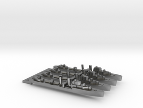 4pk with sprue Intrepid class 1:3000 WW2 destroyer in Natural Silver