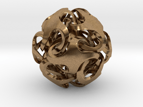 Rhombic Dodecahedron I, pendant in Natural Brass