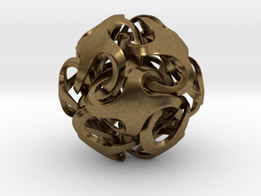 Rhombic Dodecahedron I, pendant in Natural Bronze