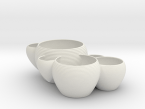 Cluster of Planters in White Natural Versatile Plastic