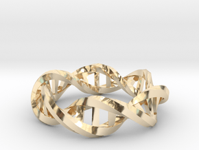 DNA Double Helix Ring in 14k Gold Plated Brass: 11 / 64