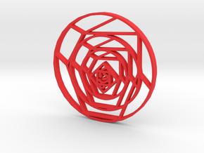 Cubist Rose in Red Processed Versatile Plastic