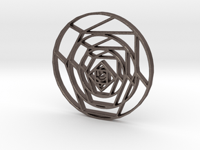 Cubist Rose in Polished Bronzed Silver Steel
