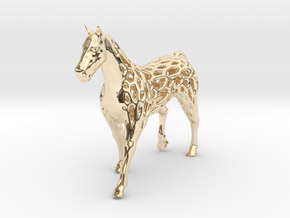 voronoi horse 2mm in 14K Yellow Gold