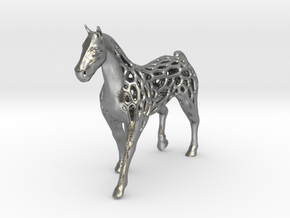 voronoi horse 2mm in Natural Silver