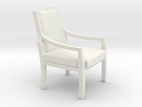 Arm Chair With Cushions in White Natural Versatile Plastic