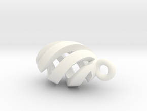 Spiral Spheroid Pendant in White Processed Versatile Plastic