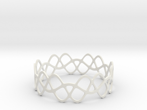 Braided Wave Bracelet (67mm) in White Natural Versatile Plastic