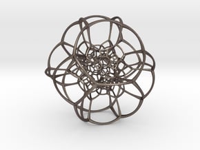 Inverted Truncated Octahedral Lattice in Polished Bronzed Silver Steel