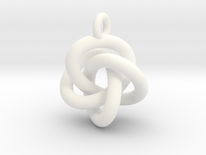 Quadrefoil Knot Pendant in White Processed Versatile Plastic