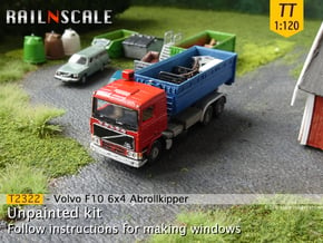 Volvo F10 6x4 Abrollkipper mit Abrollcontainer TT in Gray Fine Detail Plastic