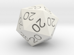 Lucky Dragon Dice! in White Natural Versatile Plastic: d20