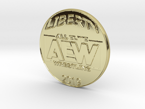 AEW Dollar Coin in 18K Yellow Gold