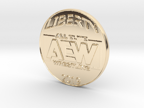 AEW Dollar Coin in 14k Gold Plated Brass