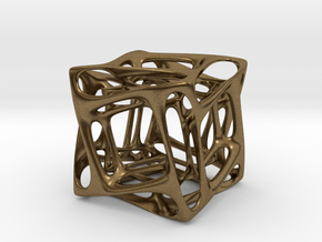 Duality Cube Silver in Natural Bronze