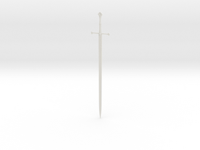 1:12 Miniature Anduril Sword - LOTR in White Natural Versatile Plastic: 1:12