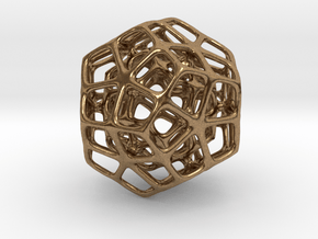 Double Dodecahedron Silver in Natural Brass