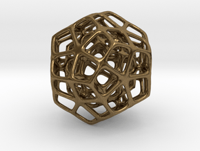Double Dodecahedron Silver in Natural Bronze